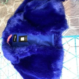 Furry blue jacket super thick and cute